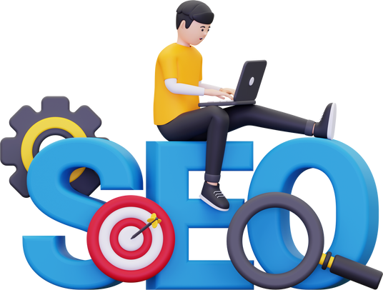 3d seo optimization illustration